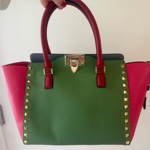 Valentino Garavani Green and Pink Micro Rockstud Bag